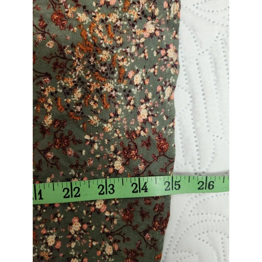 Bohemian Babydoll Top Womens XL Floral Tie V Neck Blouse Romantic Cottage Core
